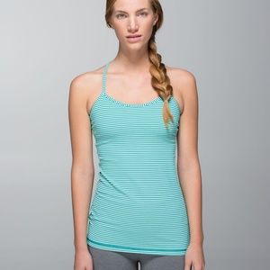 Lululemon Power Y Tank Hyper Stripe Real Teal, 6